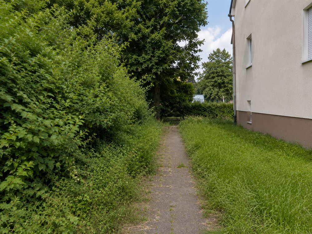 Außenanlage vor der Pflege
